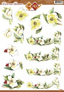 Card Deco knipvel kerstbloemen CD10351 (Locatie: 1232)