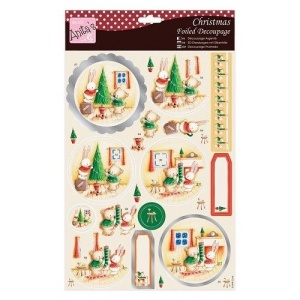 Docrafts Anita's stansvel Kerst Rabbit & Bear ANT 169588 (Locatie: grve)