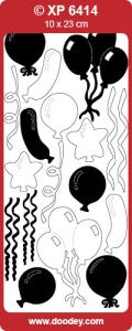 Doodey stickersheet Party Balloons blue holographic XP6414 (Location; g313)