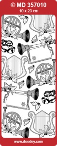 Doodey stickervel transparant goud kerstmis MD357010 (Locatie: s158)
