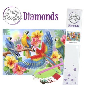 Dotty Designs Diamond Painting pakket, papegaaien