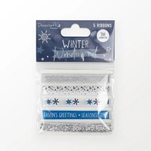 Dovecraft, 5x kerstmis lintjes 1m, DCRBN060X21