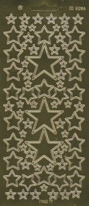 Find It stickervel glanzend goud sterren CD3096 (Locatie: e006) - Img 2