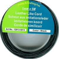 Hobby & Crafting Fun leren koord 1mm zwart 12013-5013
