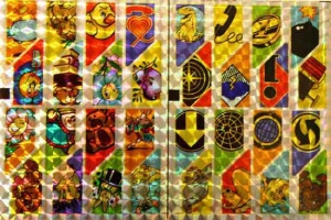 Holografische knipstickers diverse afbeeldingen 5 vel 090 (Locatie: Q008)