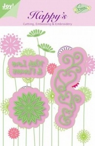 Joy! stencil with love & flowers 6002/1105 (Locatie: C386 )
