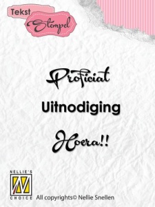 Nellie Snellen clear stamp Proficiat - Uitnodiging - Hoera!! DTCS004 (Locatie: NN058)