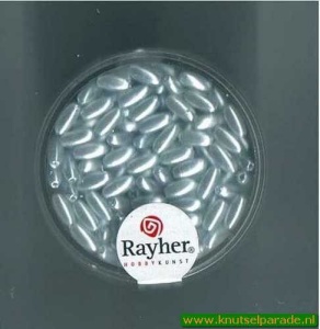 Rayher kralen zilvergrijs 6x3 mm nr. 16 474 08