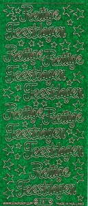 Starform sticker glitter groen prettige feestdagen 287 (Locatie: h186)