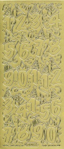 Starform stickervel goud cijfers 1203 (Locatie: F121) - Img 2