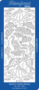 Starform stickervel vissen zilver 1159 (Locatie: t133)