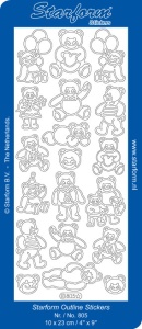 Starform stickervel zilver beertje 805 (Locatie: u081)