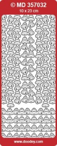 Stickervel goud kerstbellen MD357032 (Locatie: e099)