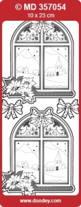 Stickervel raam met kerstster transparant goud MD357054 (U257) - Img 2