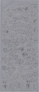 Stickervel zilver bloemen DD5403 (Locatie: A213) - Img 2