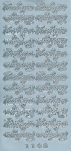 Stickervel zilver Thank You 1138 (Locatie: e094)