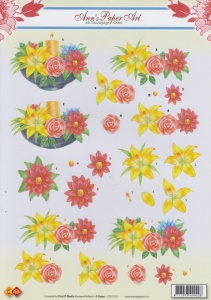 Ann's Paper art knipvel bloemen en kaars CD10116 (Locatie: 2333)