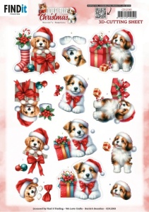 Berrie's Beauties knipvel kerstmis honden CD12383 (Locatie: 2518)