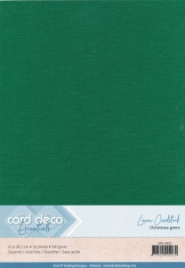 Card Deco linnen karton A4 kerstgroen 10 vel LKK-A423