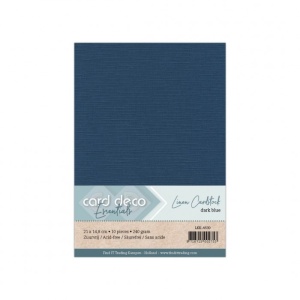 Card Deco linnen karton A5 donkerblauw, 10 vel LKK-A530