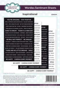 Creative Expression, 4x A5 vel Sentiment Sheets, CEW003 (Locatie: 1121)