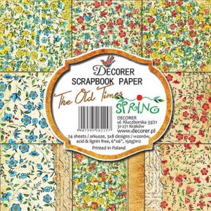 Decorer, Paperpack, 24 vel 8 desgins 15x15 cm, The Old Times Spring, 91145/005