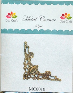 Dixi Craft Metal Corner 42x42 mm antiek brons 10 stuks MC0010 (Locatie: B378)