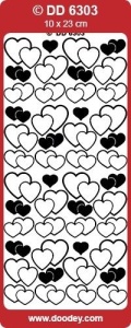 Doodey stickervel hartjes zilver DD6303 (Locatie: H409 )