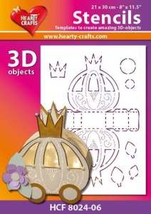 Hearty Crafts Stencil 3D Trouwkoets HCF8024-06 (Locatie: 2526)