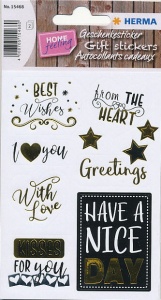Herma stickers Best Wishes goud preeg 2 vel 15468 (Locatie: HE052)