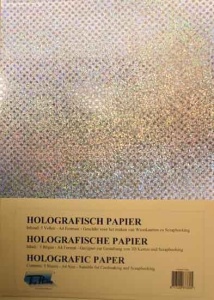 Holografisch papier Sterretjes zilver 5 vel A4 HP-105 (Locatie: 4332)