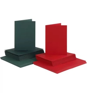 Kaarten en enveloppen 10,5 x 15 cm (C6) Rood en Groen 50 sets 23112