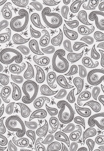 Karton A4 zwart/wit Paisley 6036 46 07 (Locatie: 1334)