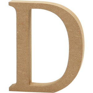 Letter D, hoogte 13 cm, dikte 2 cm, MDF, 1stuk (Locatie: KB)
