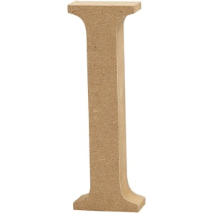 Letter I, hoogte 13 cm, dikte 2 cm, MDF, 1stuk (Locatie: KB)