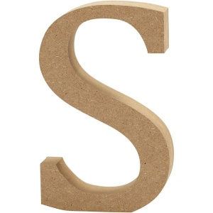 Letter S, hoogte 13 cm, dikte 2 cm, MDF, 1stuk (Locatie: KB)