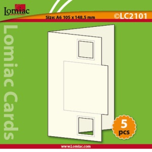 Lomiac kaart met vierkant A6 rood 5 stuks LC2101 (Locatie: Q019) - Img 2
