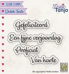 Nellie Snellen Clear Stamp Dutch Texts Proficiat etc. DTCS027 (Locatie: NN234)