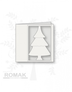 Romak dubbele kaart met kerstboom donkerrood K2-271-23 (Locatie: LL041) - Img 2
