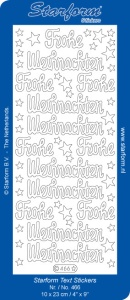 Starform glitter sticker Fröhe Weinachten zilver 466 (Locatie: i321)