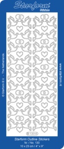 Starform sticker duifjes zilver 130 (Locatie: J363)