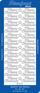 Starform stickervel Merry Christmas zilver 351 (Locatie: t149)
