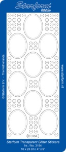 Starform stickervel transparant glitter zilver 3184 (Locatie: e134)