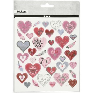 Stickers, vel 15x16,5 cm, hartjes, 27191 (Locatie: 0320) - Img 2