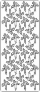 Stickervel Kerstkaarsjes Zilver 1976 (Locatie: H435 )