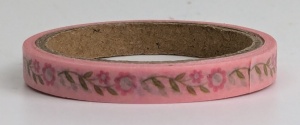 Washi tape roze bloemenrandje