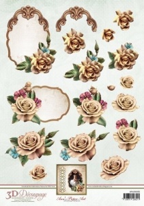 Ann's Paper Art knipvel bloemen frame APA3D0005 (Locatie: 0713)