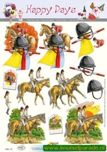 Doe Maar decoupage sheet, horse riding, 11053-137 (Locatie: 4720)
