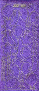 Doodey stickersheet Party Balloons holographic purple XP6414 (Location: j541) - Img 2