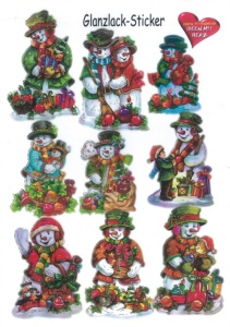 Glanssticker sneeuwpoppen, A4 (Locatie: 1349)